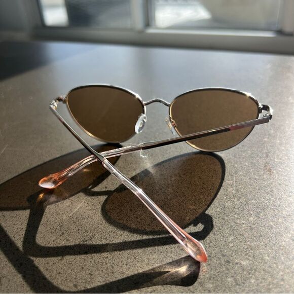 Sunglasses Florence By Mills Silver Frame Brown Lens Cat-Eye Style - Picture 6 of 7